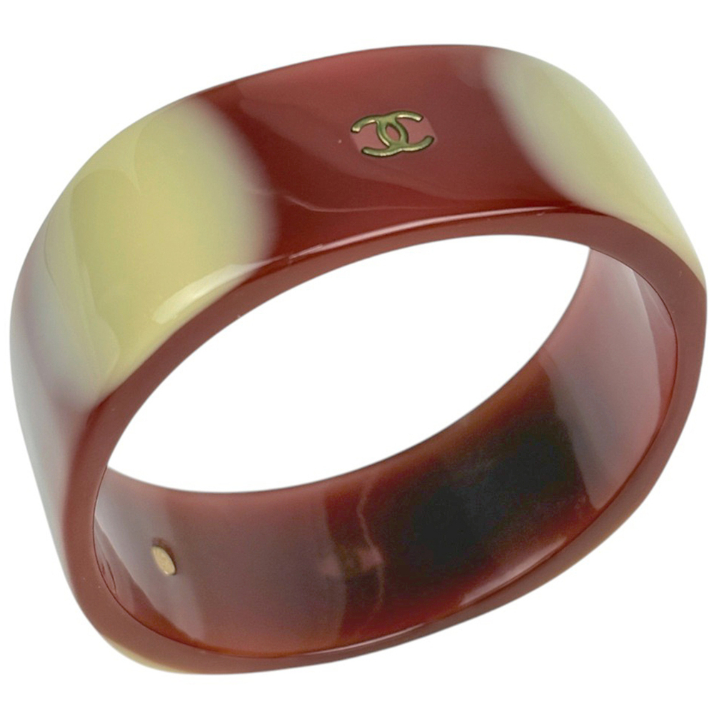 Chanel Bangle, Coco Mark, Plastic, Brown, Women's